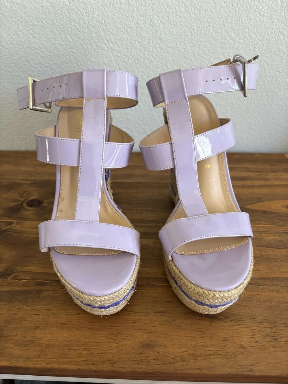 Lavender Wedge Espadrille Sandals - Women